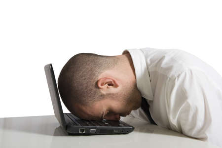 Businessman dreams while sleeping concept
