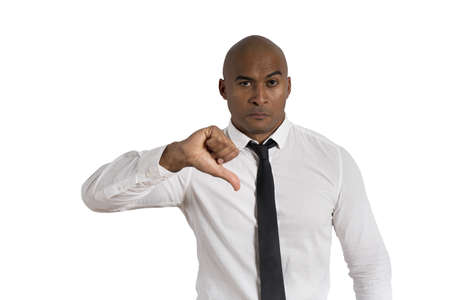 Concept of unhappy businessman on white backgroundの写真素材
