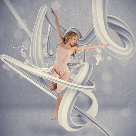 Concept of dancer with motion effectの写真素材