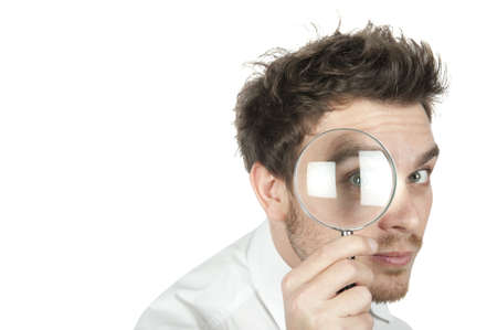 Manager search for business on white backgroundの写真素材