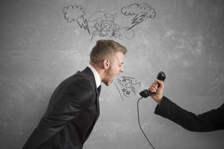 Concept of businessman and tension at workの写真素材