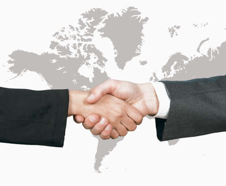 Concept of business world handshakeの写真素材