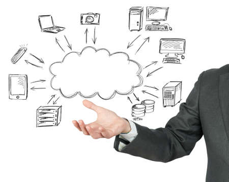 Virtual cloud compute network conceptの写真素材