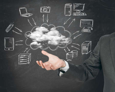 Virtual cloud compute network conceptの写真素材