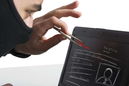 Concept of hackers that takes a password from a website