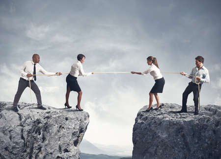 Concept of team and competition in businessの写真素材