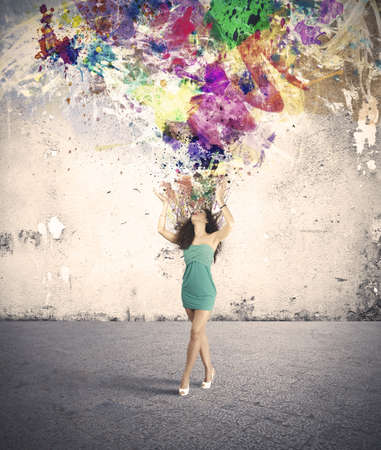 Creative explosion of a fashion girl