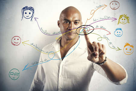 Social network concept with drawings of people
