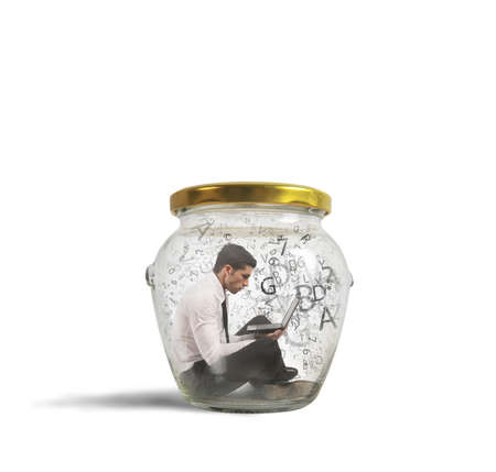 Concept of nerd and internet addictionの写真素材