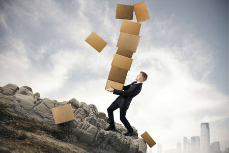 Concept of businessman and difficult careerの写真素材