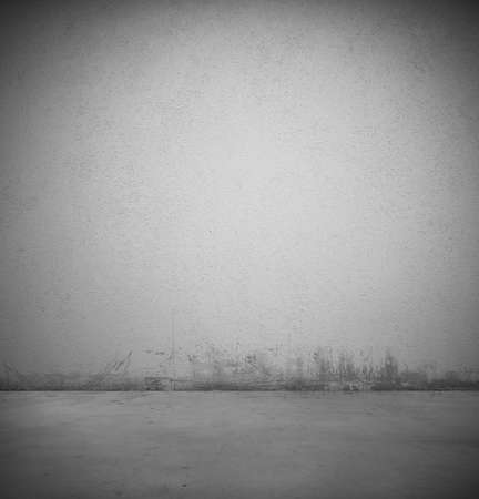 Empty gray dark vintage room backgroundの写真素材