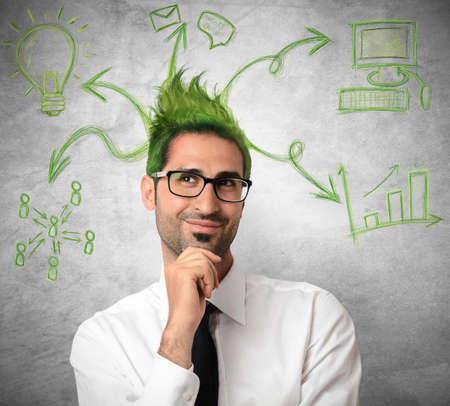 Concept of creative idea of a businessmanの写真素材