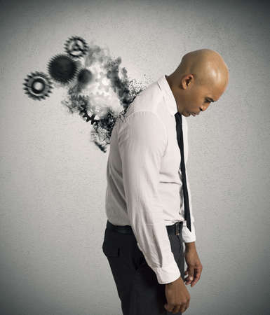 Concept of hard stress of a businessmanの写真素材
