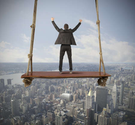 Concept of success of a young businessmanの写真素材