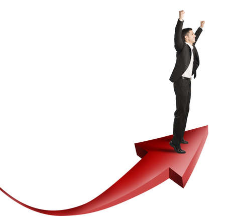 Success of a businessman with positive statisticsの写真素材