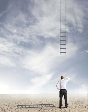 Concept of difficulty in business with broken stairsの写真素材