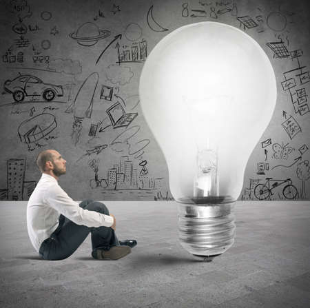 Concept of new idea of a businessmanの写真素材