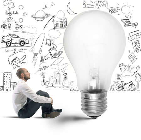 Concept of new idea of a businessmanの写真素材