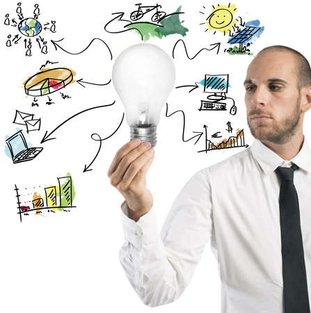 Concept of new idea of a businessmanの写真素材