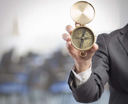 Concept of orientation in the business with businessman and compassの写真素材