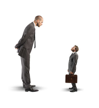 Concept of business competition with big and small businessmenの写真素材