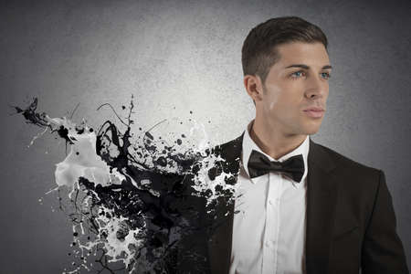 Concept of creative fashion with elegant manの写真素材