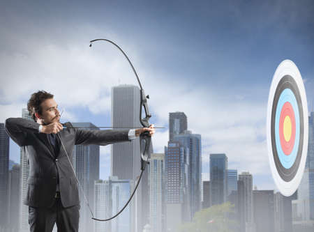 Concept of determination in business with bow and arrowの写真素材