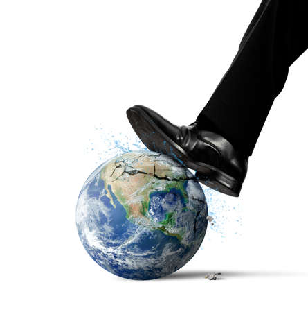 Destruction of the world because of manの写真素材