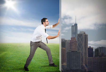 Concept of Change pollution with green environment