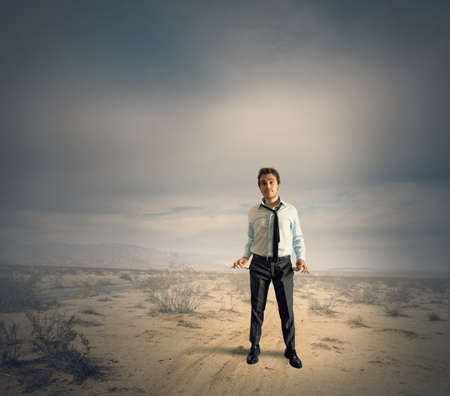 Concept of poor businessman for the crisis problemの写真素材
