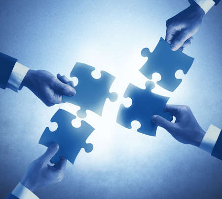 teamwork and integration concept of a businesspeople