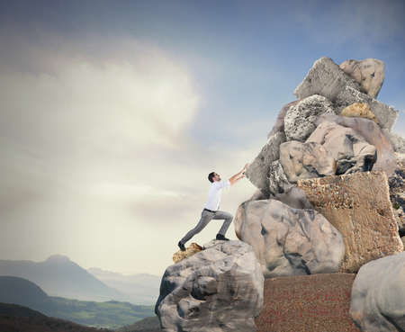 Concept of difficult career of a businessman