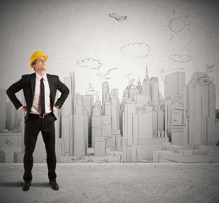 Concept of successful project of an architectの写真素材