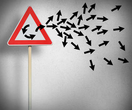 Concept of Escape from loop with street signalの写真素材