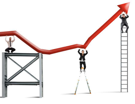 Concept of team that works to improve the business profitの写真素材