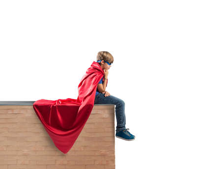 Concept of fantasy of a hero childの写真素材