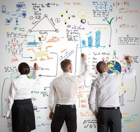 Teamwork works together for a new business projectの写真素材