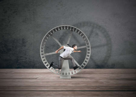 Concept of business loop with running businessmanの写真素材