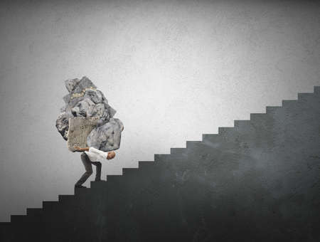 Concept of difficult career in business affair