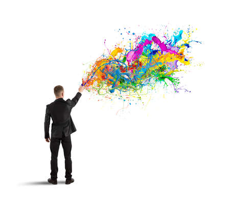 Concept of colorful and creative business with spray color