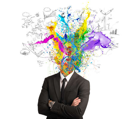 Concept of creative mind with colorful effectの写真素材