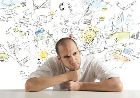 Concept of creative businessman with new idea