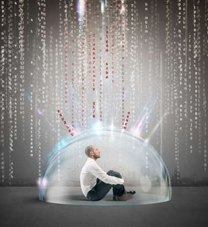 Concept of protection of antivirus and firewall conceptの写真素材