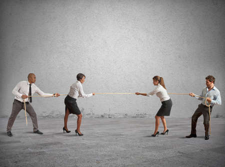 Team and business competition that play a tug of warの写真素材