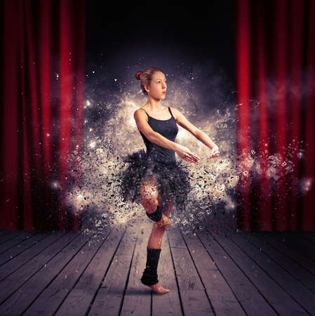 Active dancer with motion effect during exerciseの写真素材