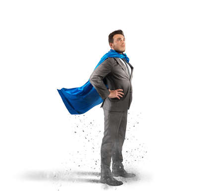 Concept of successful businessman like a super hero