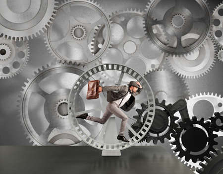 Business man is part of business mechanism systemの写真素材