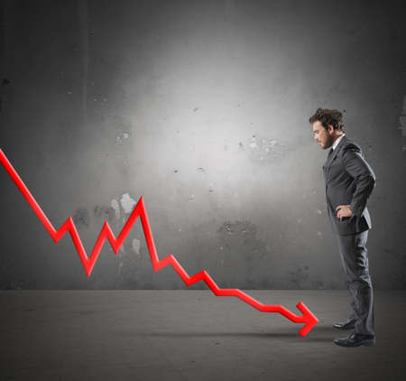 Concept of negative statistics due to crisisの写真素材