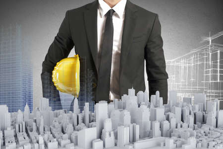 An architect builds and controls a projectの写真素材