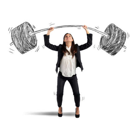 The strength of a businesswoman at workの写真素材